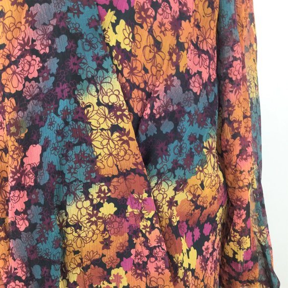 Sundance Silk Floral Wrap Blouse xl - Picture 5 of 8